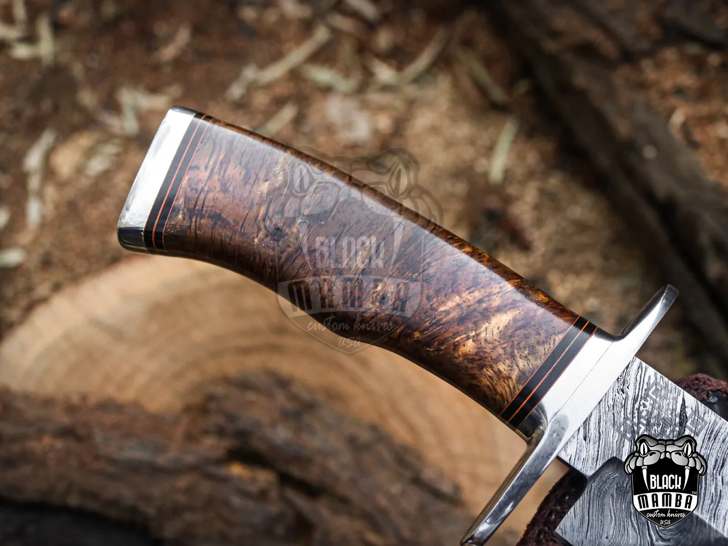 Bmk-UL-01 Viper Snake High End Handmade Damascus Steel Bowie Knife Made in USA - view 4