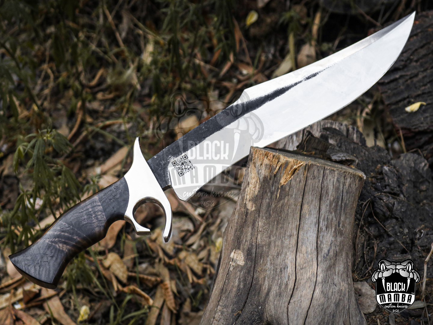 BMK-151 King Cobra Knife Damascus Fixed Blade Hunting Bowie Knife