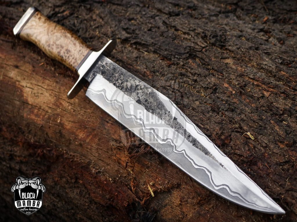 Bmk-UL-02 King Snake High End Handmade Damascus Steel Sanmai Bowie Knife Made in USA - Image 16