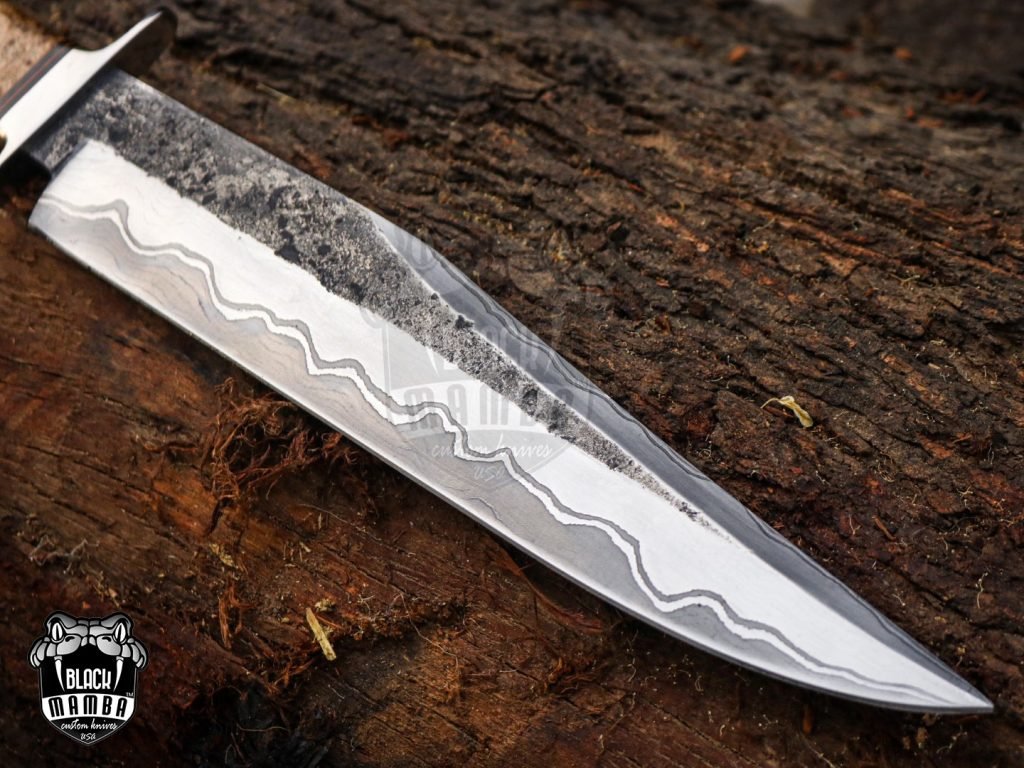 Bmk-UL-02 King Snake High End Handmade Damascus Steel Sanmai Bowie Knife Made in USA - Image 15