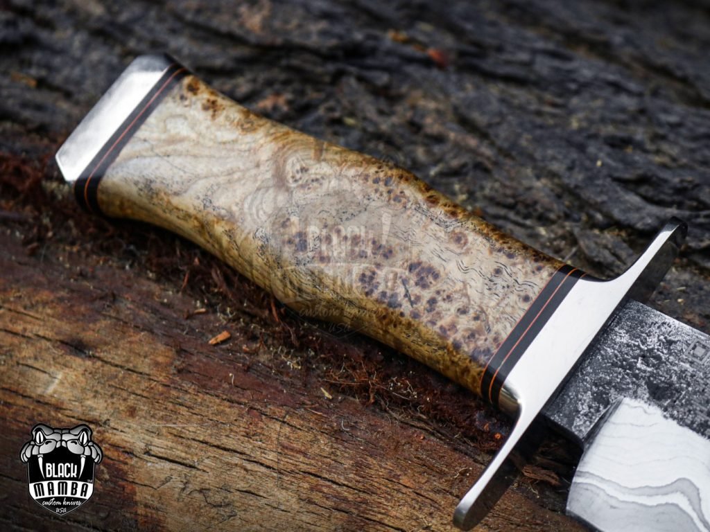 Bmk-UL-02 King Snake High End Handmade Damascus Steel Sanmai Bowie Knife Made in USA - Image 14