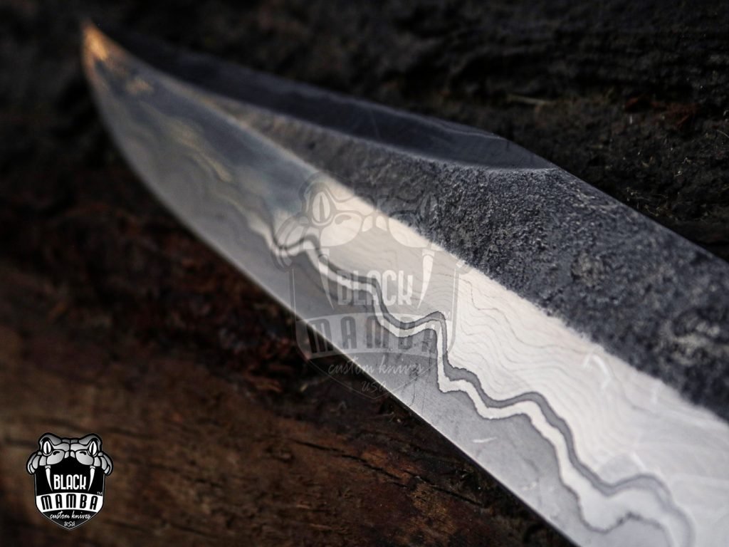 Bmk-UL-02 King Snake High End Handmade Damascus Steel Sanmai Bowie Knife Made in USA - Image 10
