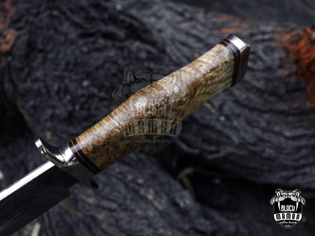 Bmk-UL-02 King Snake High End Handmade Damascus Steel Sanmai Bowie Knife Made in USA - Image 19