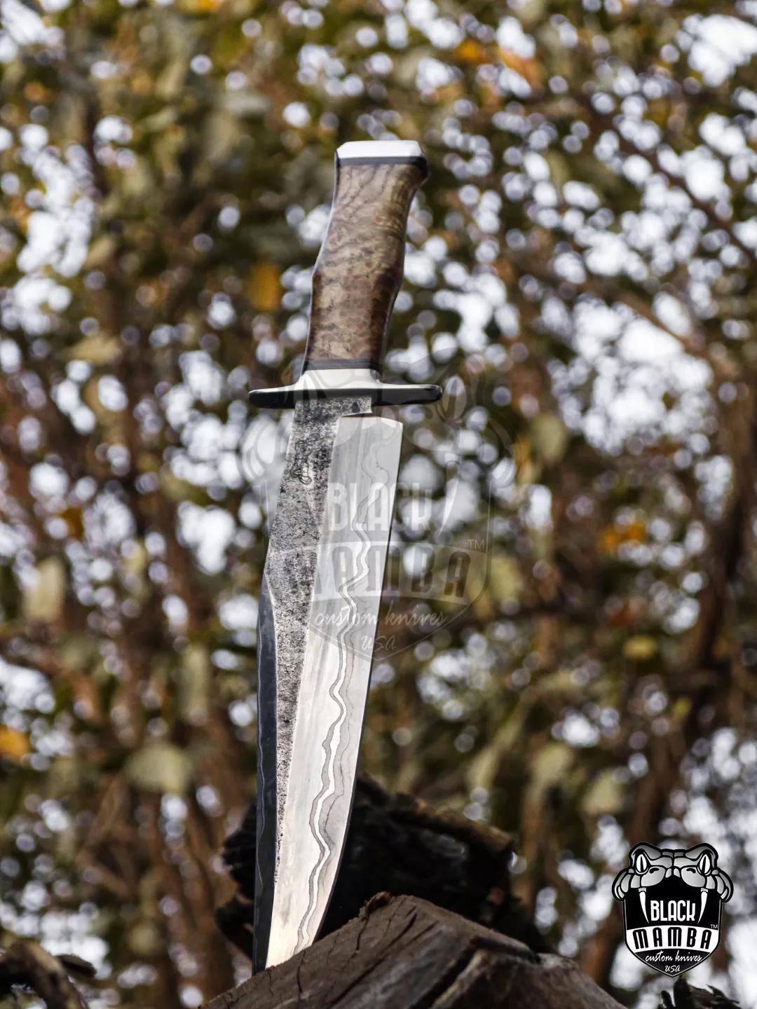King Snake - 440C Steel Bowie Knife, 18″ Overall, Wood Handle - view 3