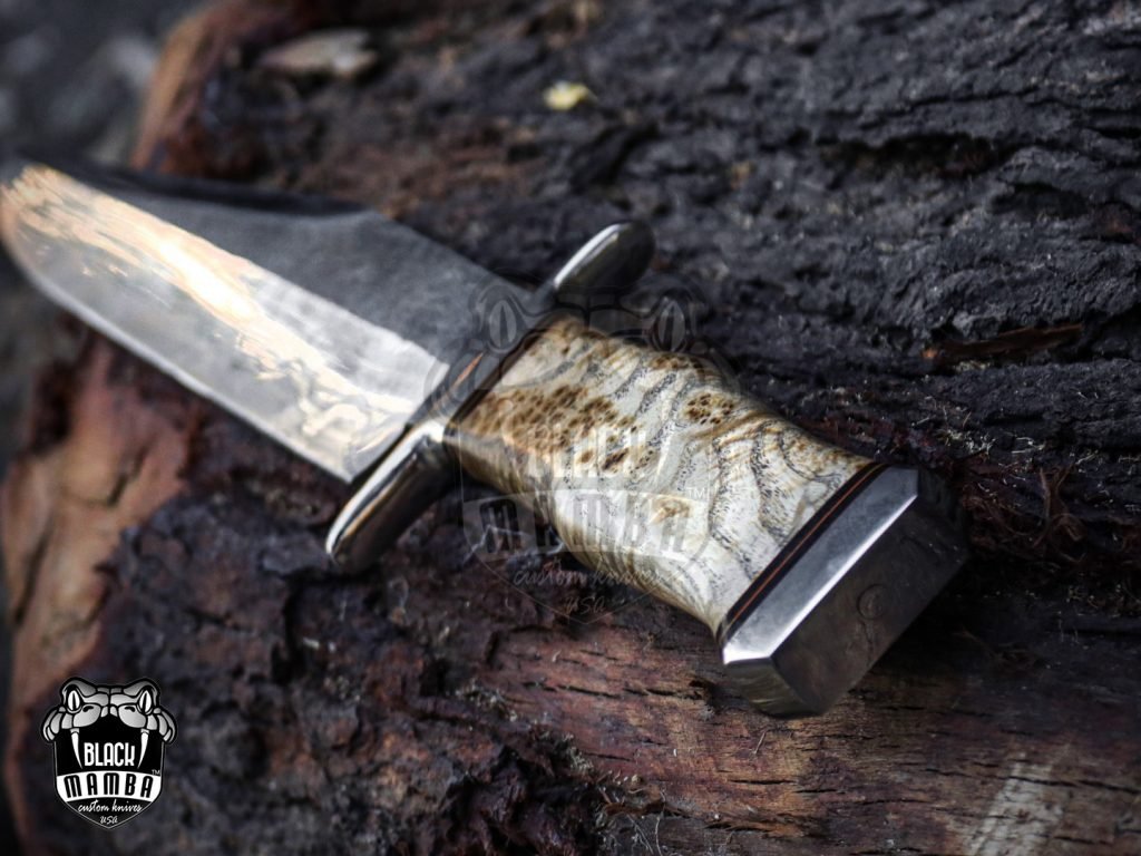 Bmk-UL-02 King Snake High End Handmade Damascus Steel Sanmai Bowie Knife Made in USA - Image 7