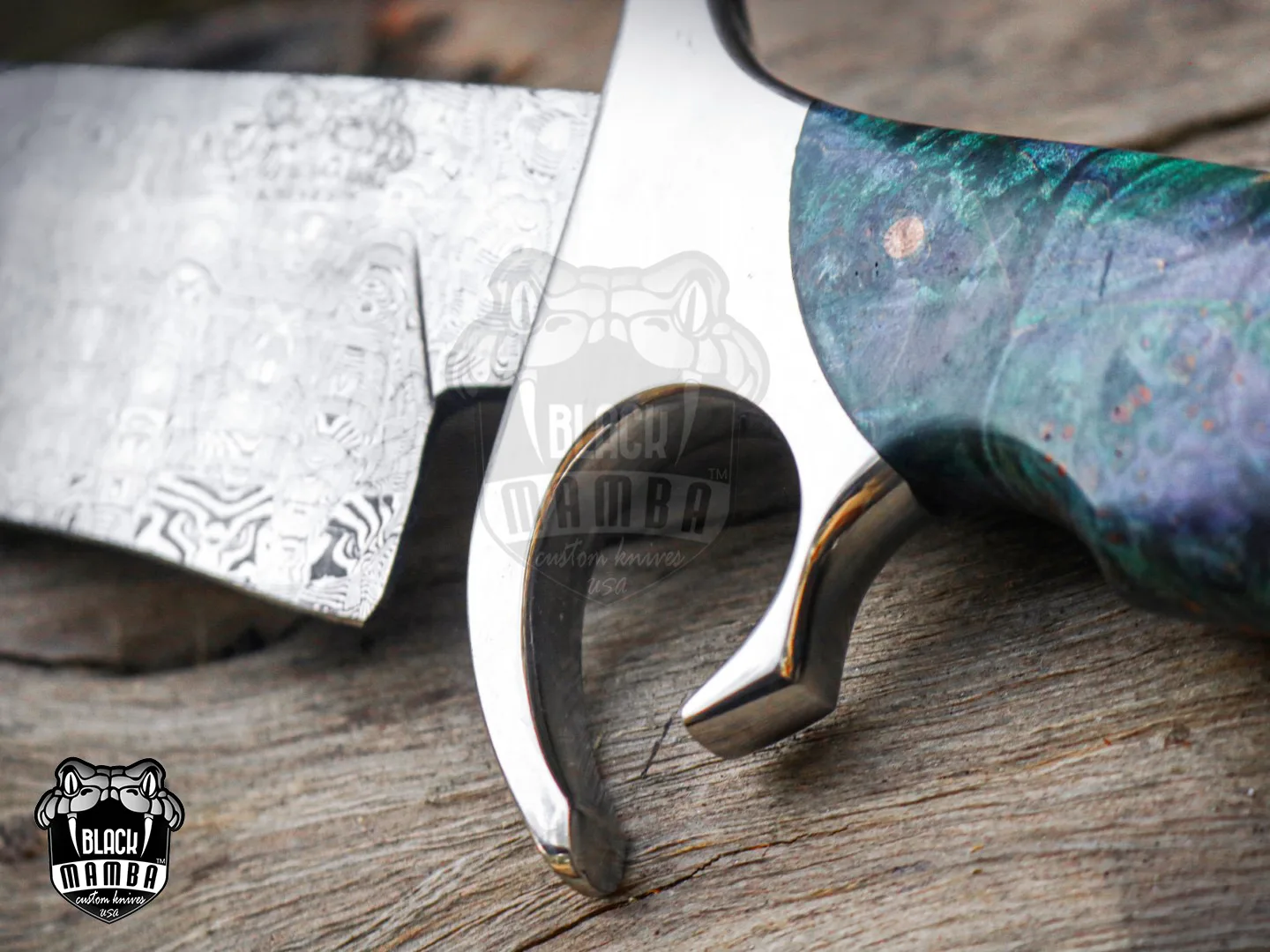Bmk-UL-03 Python High End Handmade Damascus Steel Mosaic Bowie Knife Hunting Knife 14 Inches Blade Made in USA - view 14