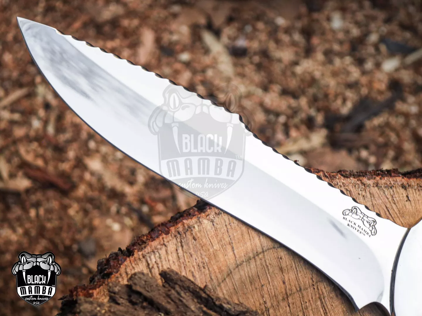 Anaconda - Damascus Bowie Knife, 16″ Overall, Wood Handle - view 18