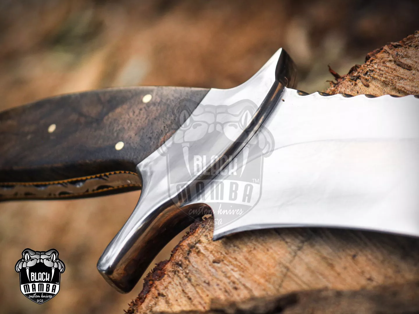 Anaconda - Damascus Bowie Knife, 16″ Overall, Wood Handle - view 23