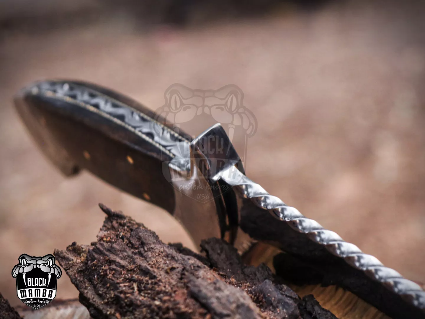 Anaconda - Damascus Bowie Knife, 16″ Overall, Wood Handle - view 10