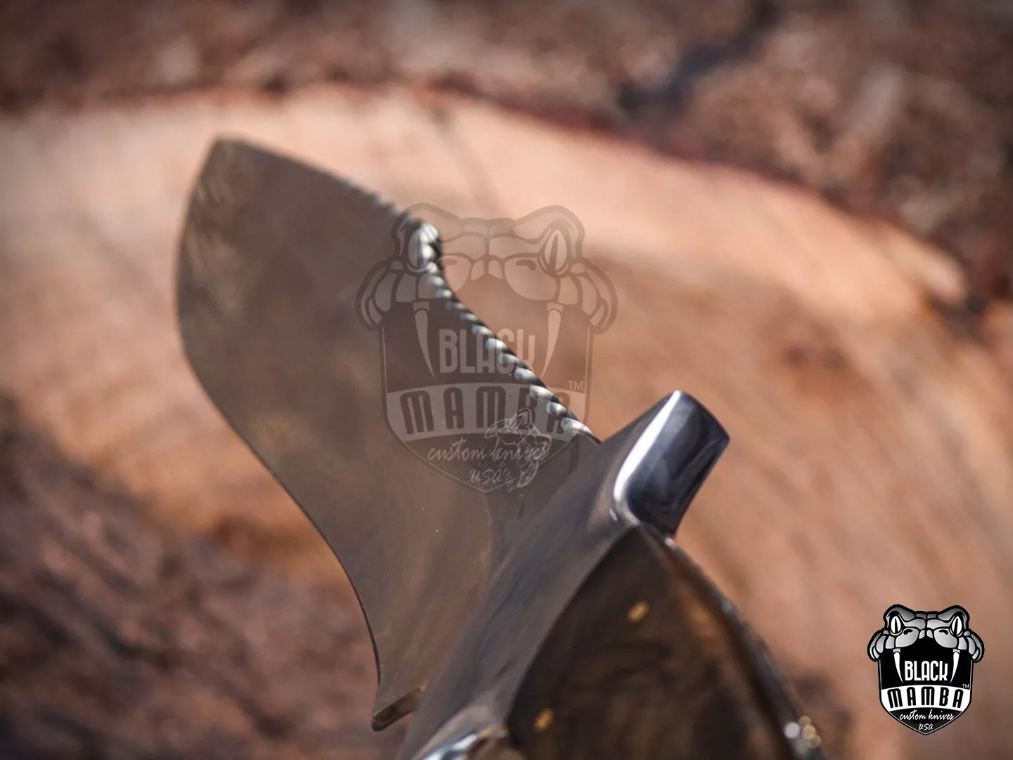 Anaconda - Damascus Bowie Knife, 16″ Overall, Wood Handle - view 17