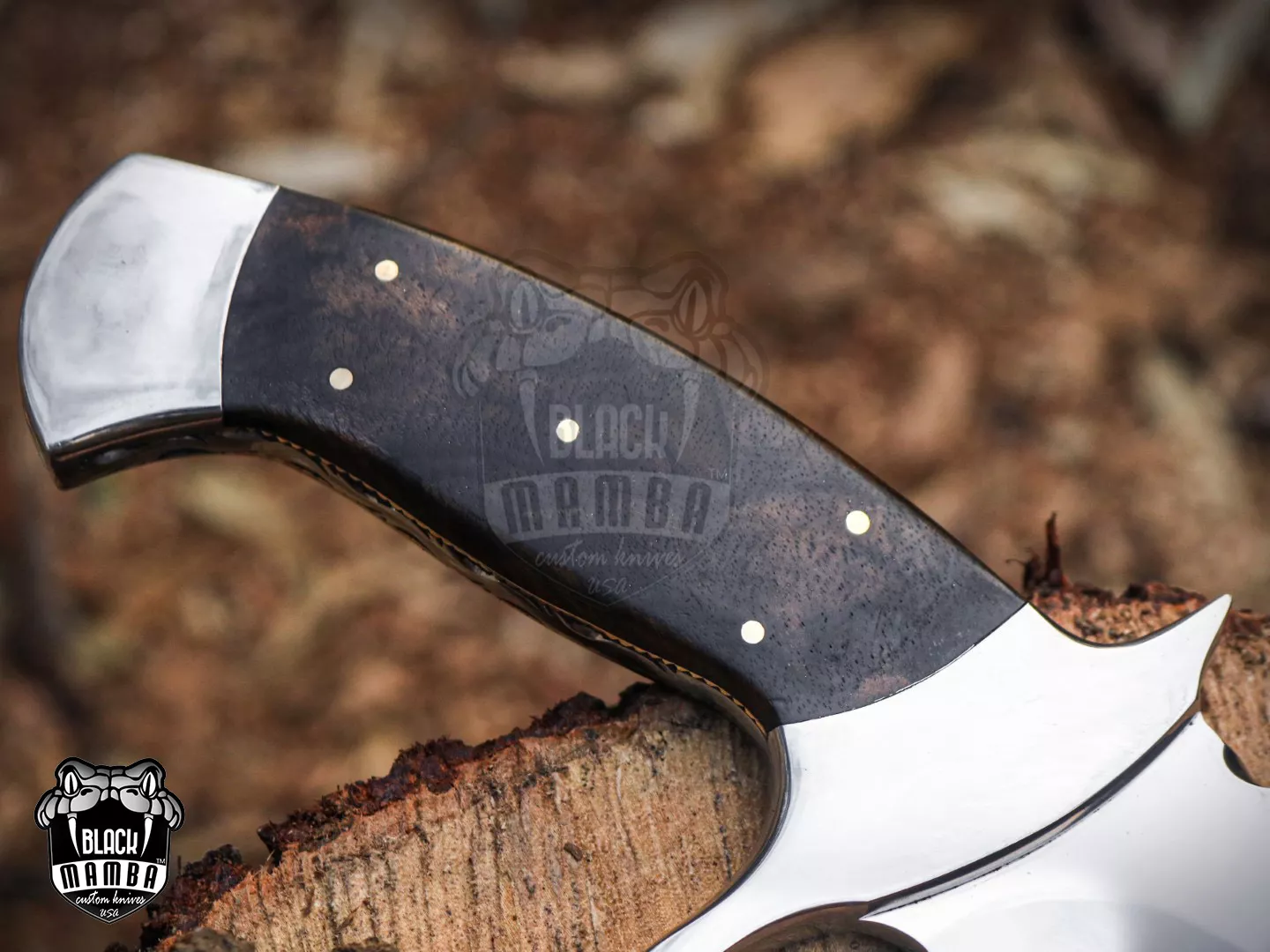 Anaconda - Damascus Bowie Knife, 16″ Overall, Wood Handle - view 14