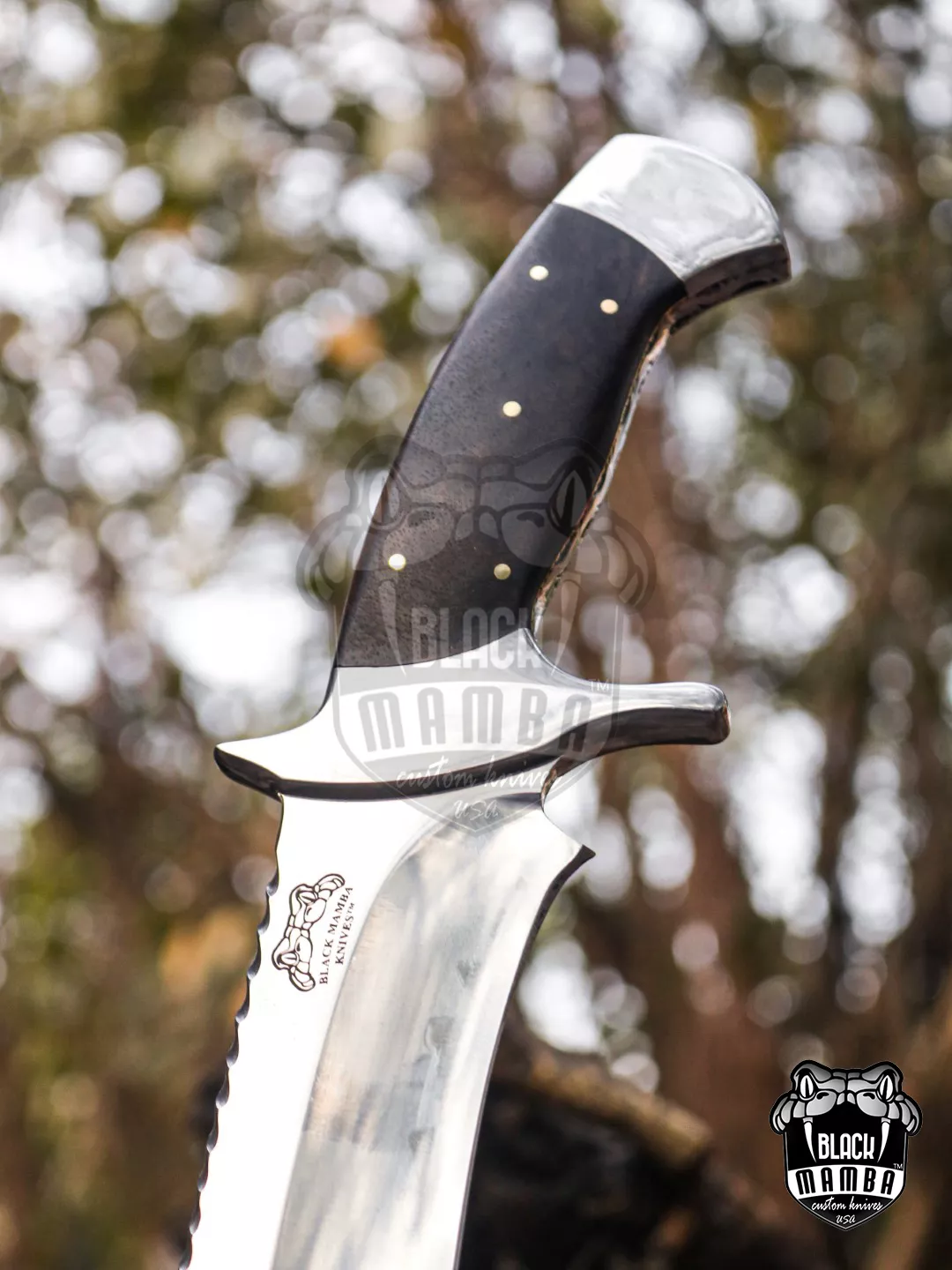 Anaconda - Damascus Bowie Knife, 16″ Overall, Wood Handle - view 15