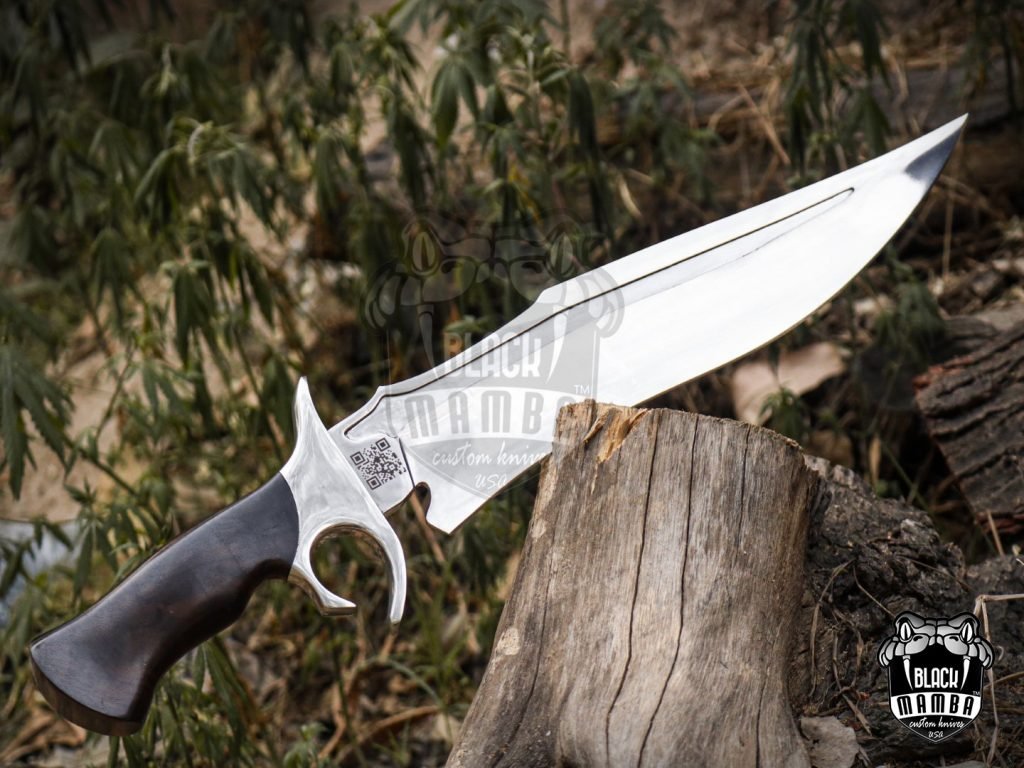 Bmk-UL-10 Brown Bear High End Handmade Forged Steel Bowie Knife Hunting Knife 14 inches Blade Made in USA - Image 3