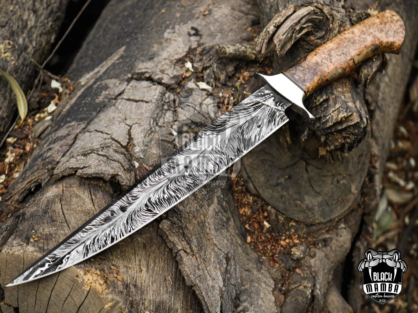 God Fire - 440C Steel Bowie Knife, 18″ Overall, Wood Handle - view 9