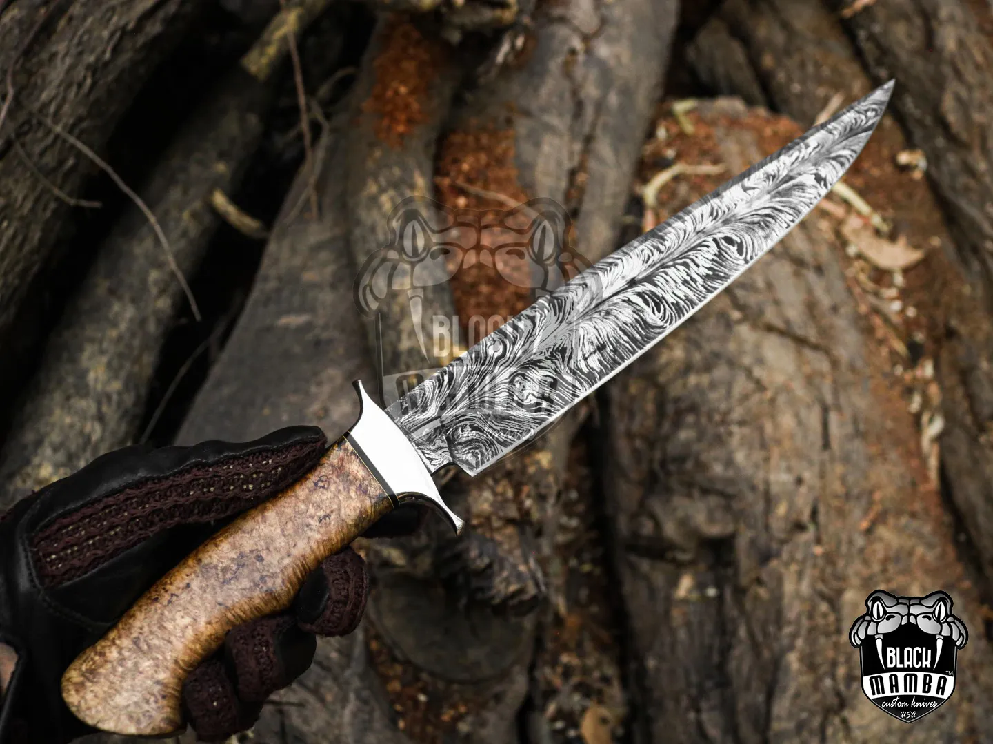 God Fire - 440C Steel Bowie Knife, 18″ Overall, Wood Handle - view 6