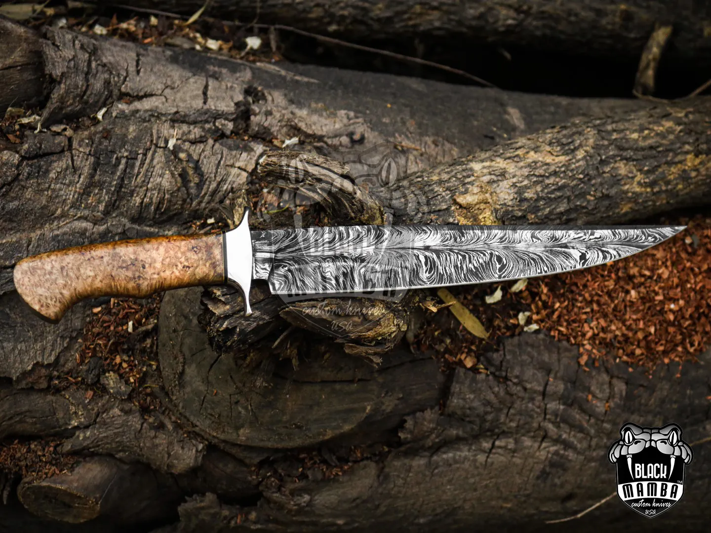 God Fire - 440C Steel Bowie Knife, 18″ Overall, Wood Handle - view 5