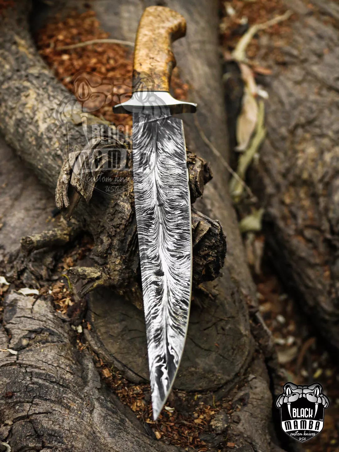 God Fire - 440C Steel Bowie Knife, 18″ Overall, Wood Handle - view 4
