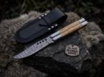 Damascus Balisong Butterfly Knife Original Traditional Filipino Butterfly Batanga Knife Handmade Handle Black Mamba Knives USA | DB-06