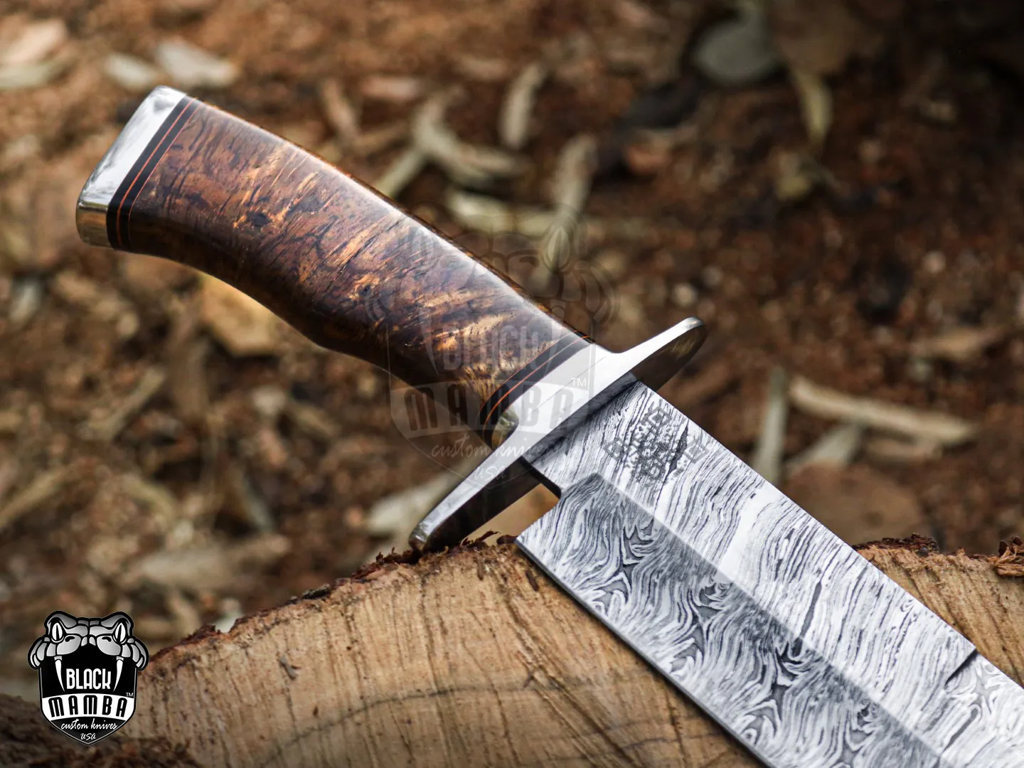 Bmk-UL-01 Viper Snake High End Handmade Damascus Steel Bowie Knife Made in USA - view 26