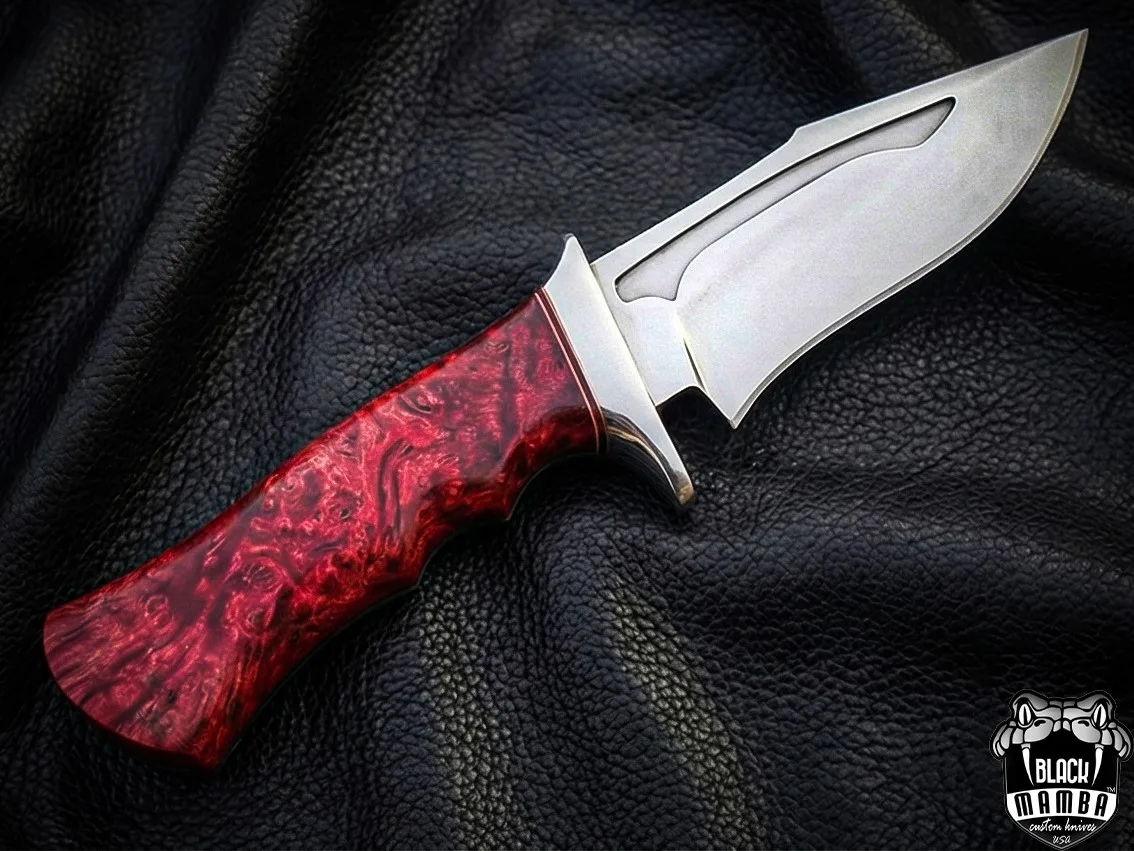 Red Cardinal - Damascus Hunting Knife, 10.1″ Overall - view 12