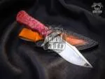 Red Cardinal - Damascus Hunting Knife, 10.1″ Overall