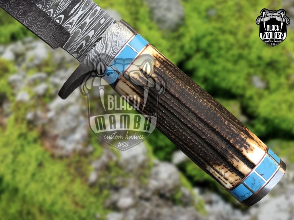 BMK-635 Yuma Style Knife 12″ LONG 7″BLADE” 11.2 OZ Hunting Bowie Survival Handmade knife Outdoor Bowie Damascus Knife Black mamba Hand Made World Class knives USA Made - Image 6