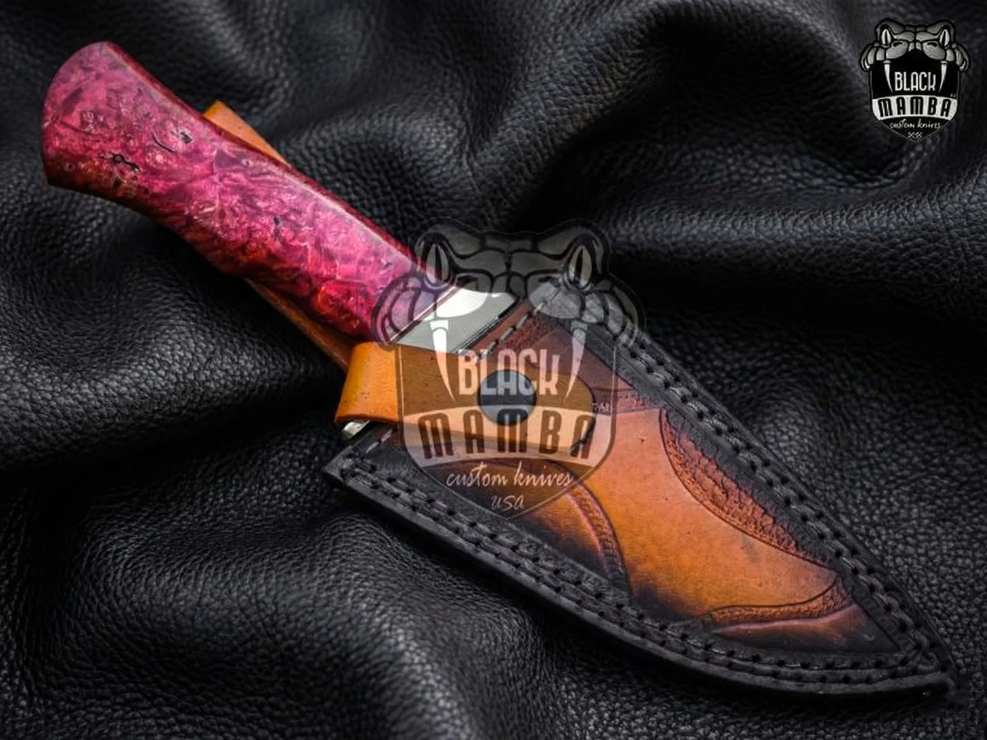 Red Cardinal - Damascus Hunting Knife, 10.1″ Overall - view 8