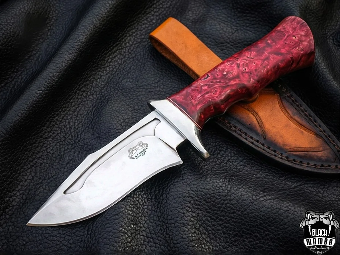 Red Cardinal - Damascus Hunting Knife, 10.1″ Overall - view 10