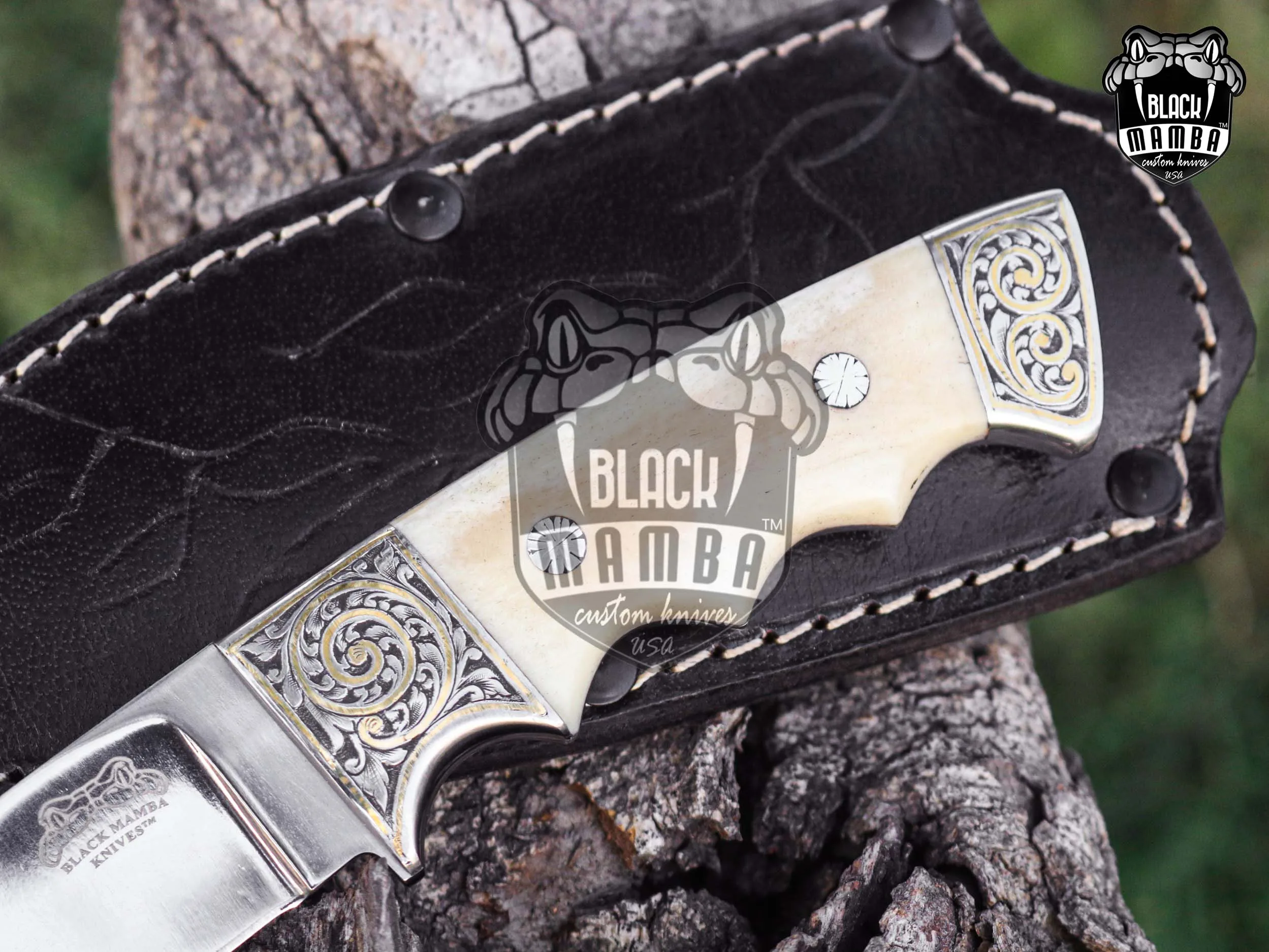 Koala - Damascus Hunting Knife, 8″ Overall - view 3