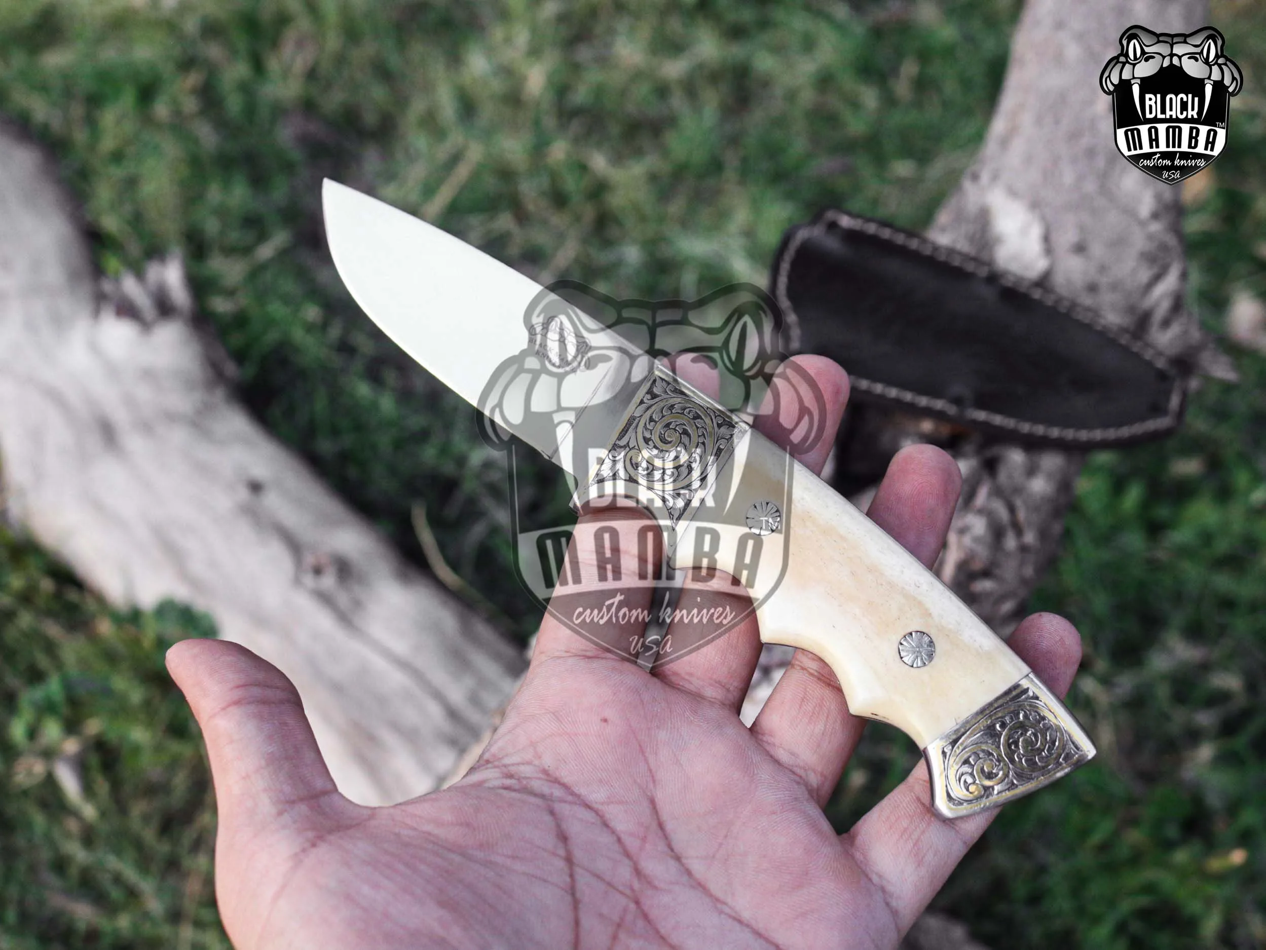 Koala - Damascus Hunting Knife, 8″ Overall - view 4
