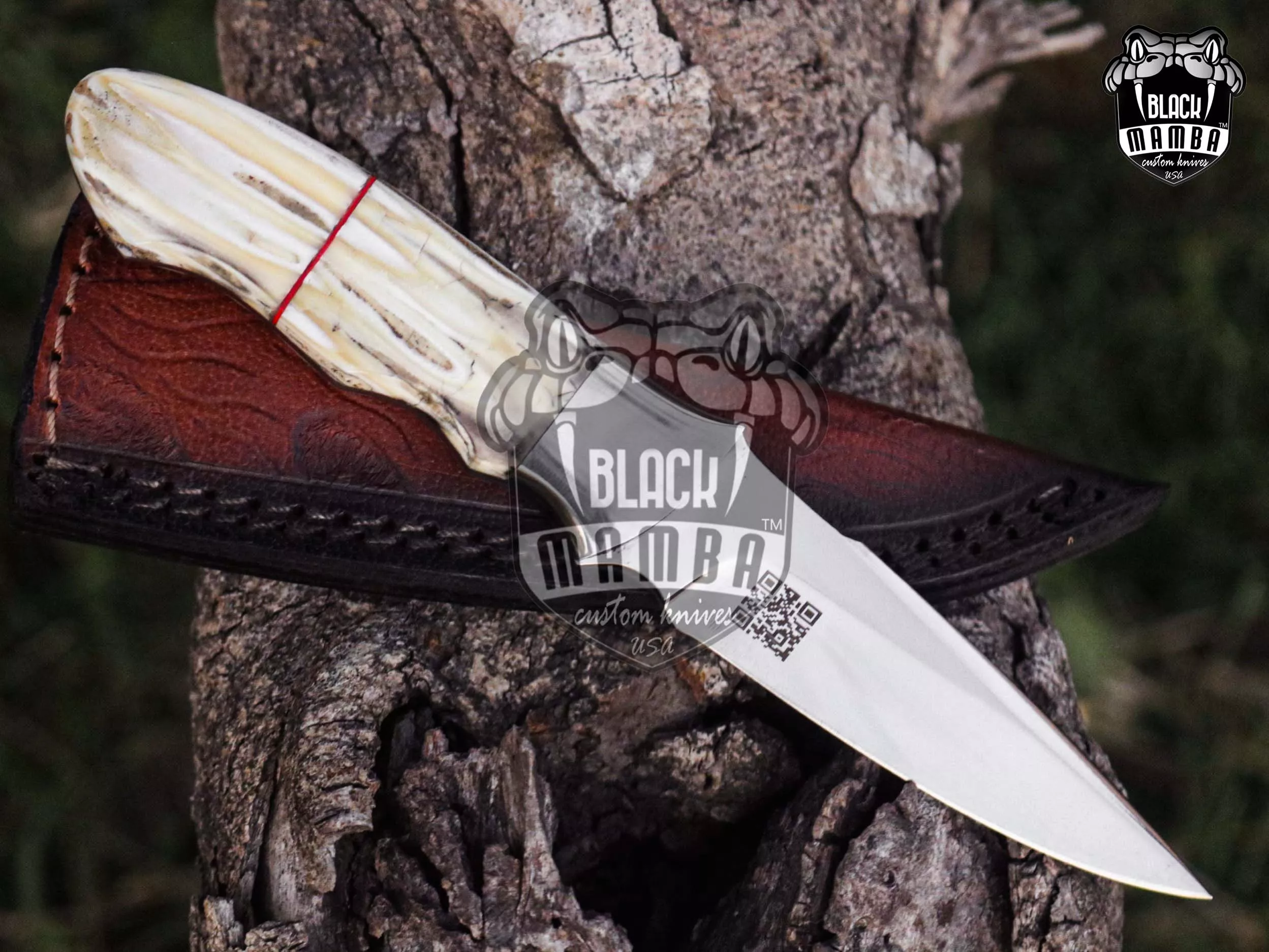 Snow Fox - Damascus Hunting Knife, 8″ Overall