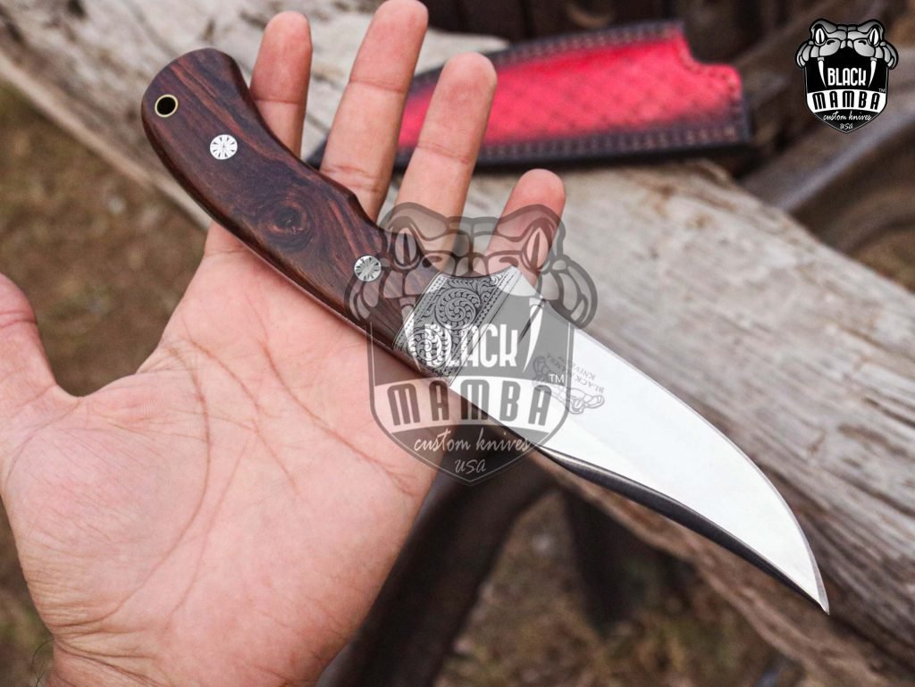 Bmk-UL-16 Kingsnake High End Handmade Engraved Handle Bolster Steel Hunting Skinner Knife  4 inches Blade Made in USA - Image 2