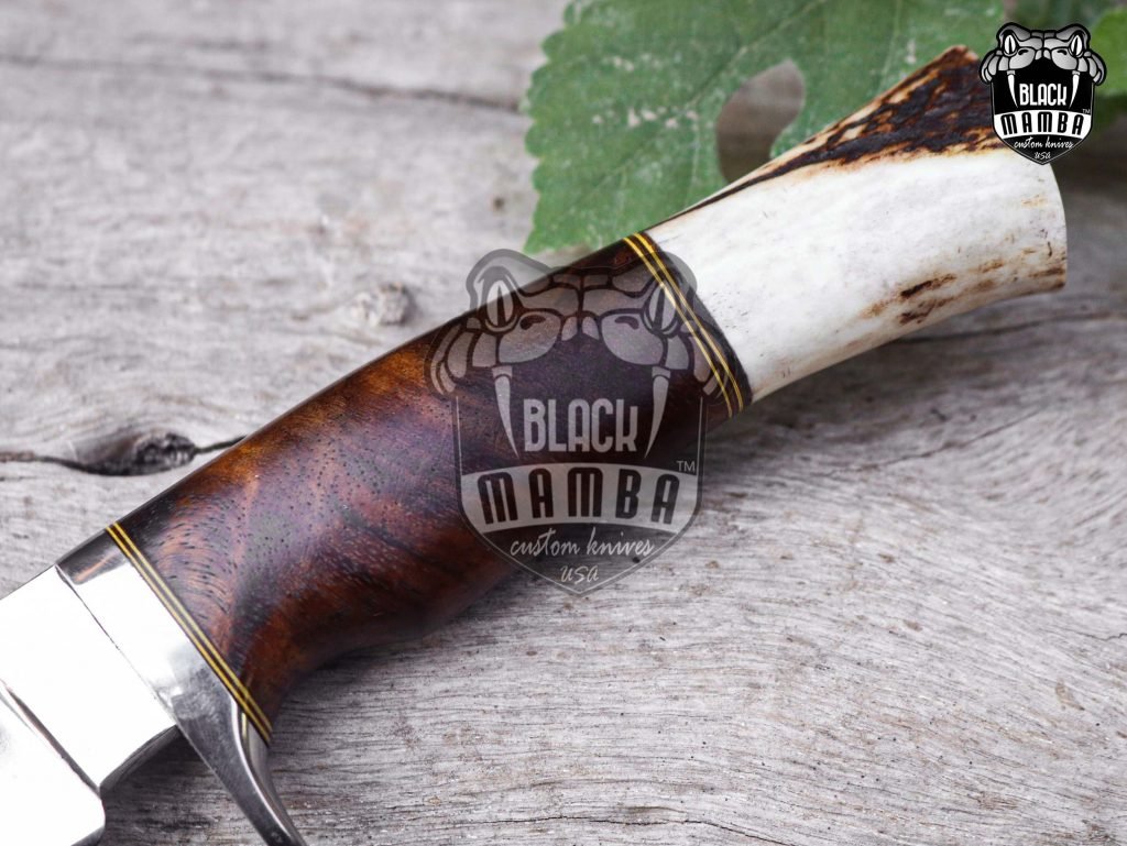 Bmk-UL-32 Black Bird Handmade Stag handle Hunting Knife 5.5 inches Stainless Steel Blade Made in USA - Image 6
