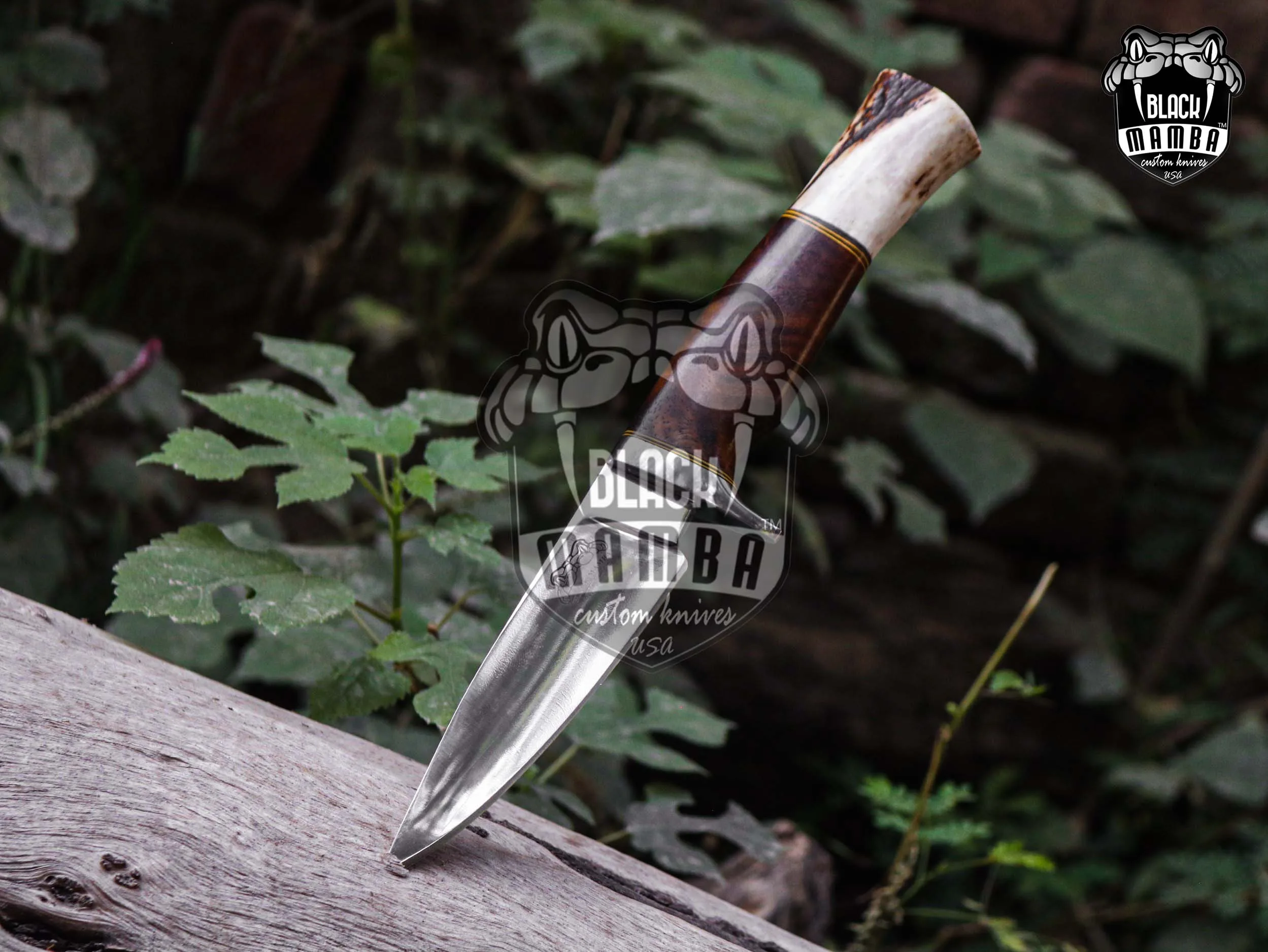 Black Bird - Damascus Hunting Knife, 11″ Overall - view 13