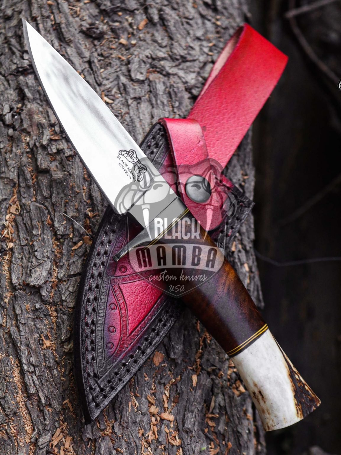Bmk-UL-32 Black Bird Handmade Stag handle Hunting Knife 5.5 inches Stainless Steel Blade Made in USA - Image 12