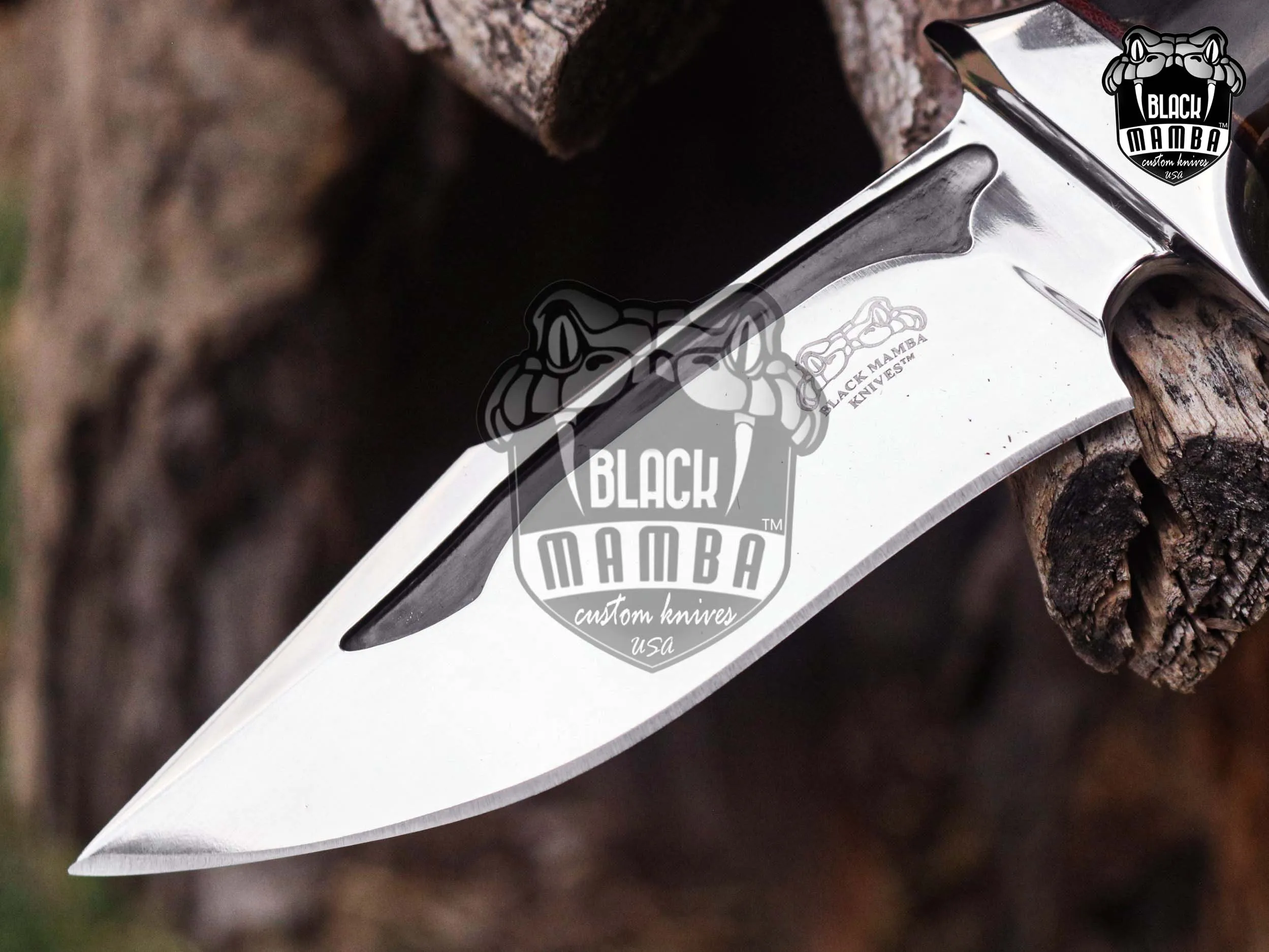 Bmk-UL-25 Rhino High End Luxury Handmade Stainless Steel Hunting Knife 5 inches Blade Made in USA - Image 10