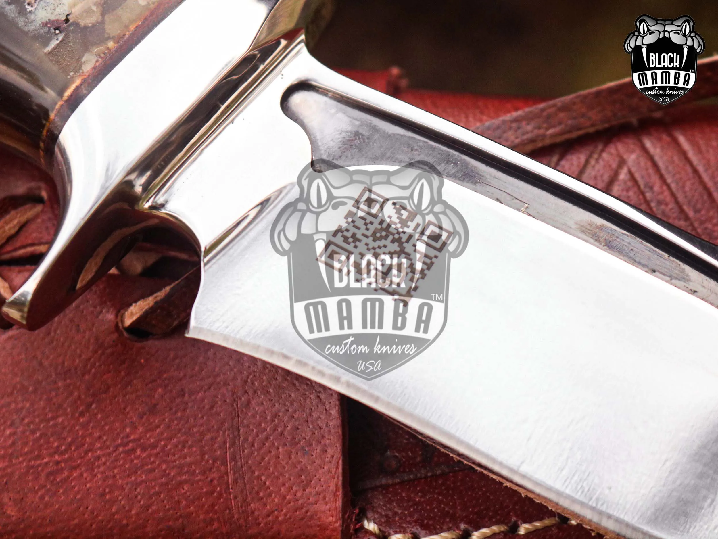 Bmk-UL-25 Rhino High End Luxury Handmade Stainless Steel Hunting Knife 5 inches Blade Made in USA - Image 3