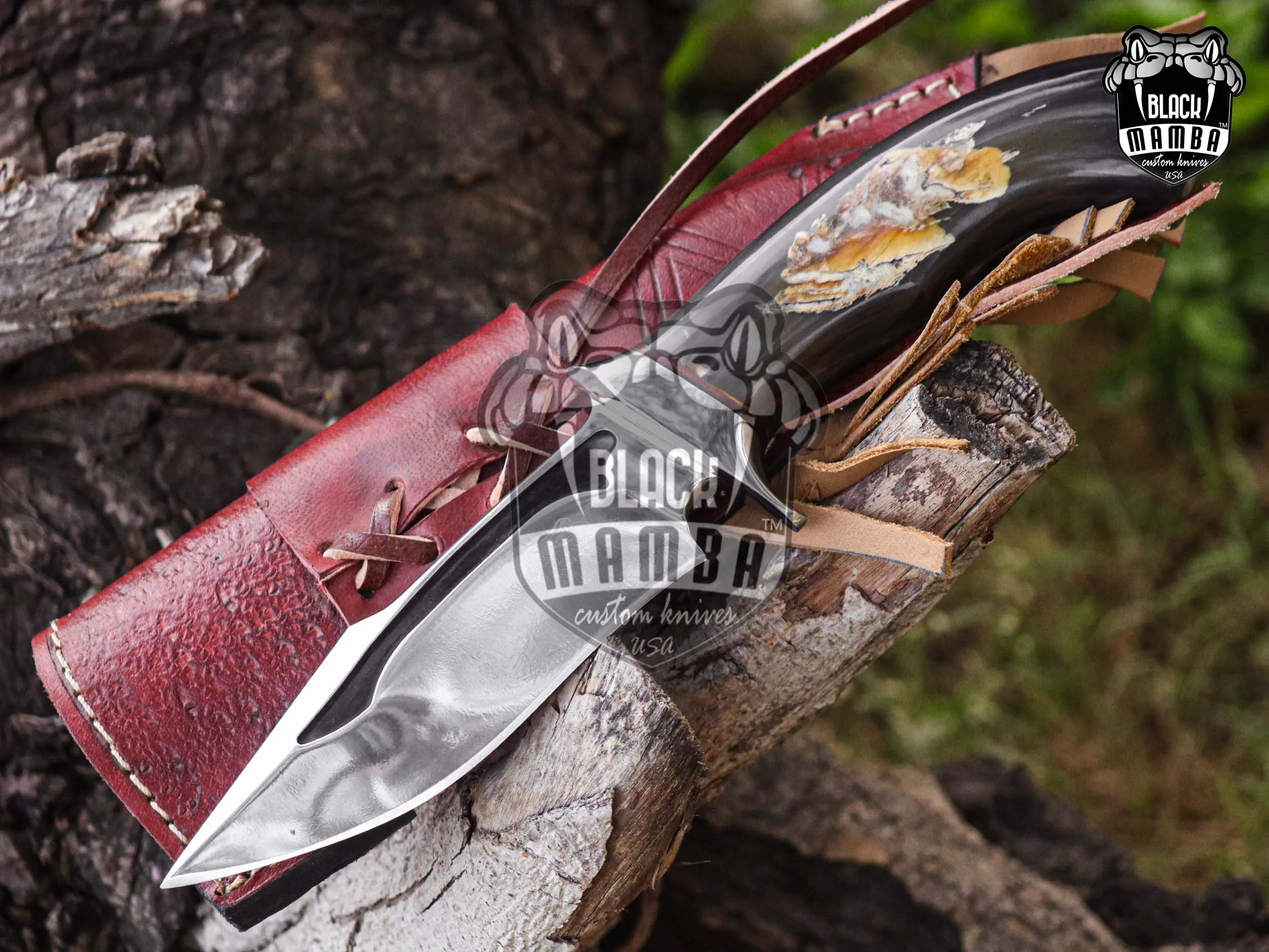 Bmk-UL-25 Rhino High End Luxury Handmade Stainless Steel Hunting Knife 5 inches Blade Made in USA - Image 4