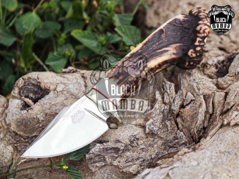 Bmk-UL-26 Gold Antler Luxury Handmade Stainless Steel Hunting Knife 3 inches Blade Made in USA