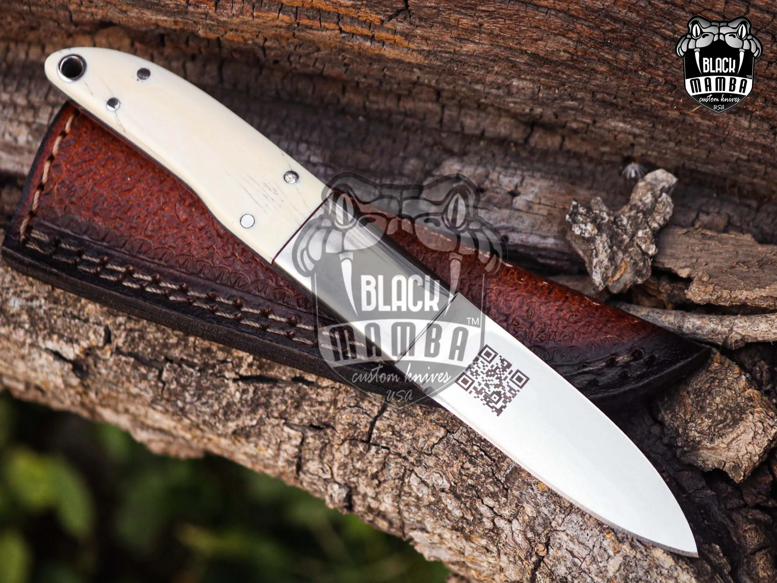 Bmk-UL-27 Mink Knife Handmade Stainless Steel Hunting Knife 3 Inches Blade Made in USA - view 2