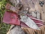 Moose - Damascus Hunting Knife, 10″ Overall