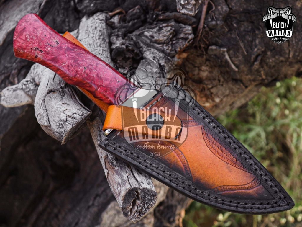 Bmk-UL-29 Red Cardinal High End 5.1 inches Blade Handmade Stainless Steel Hunting Knife Made in USA - Image 3