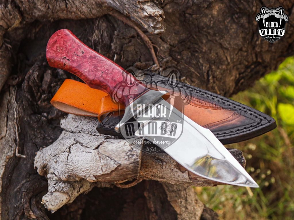 Bmk-UL-29 Red Cardinal High End 5.1 inches Blade Handmade Stainless Steel Hunting Knife Made in USA - Image 4