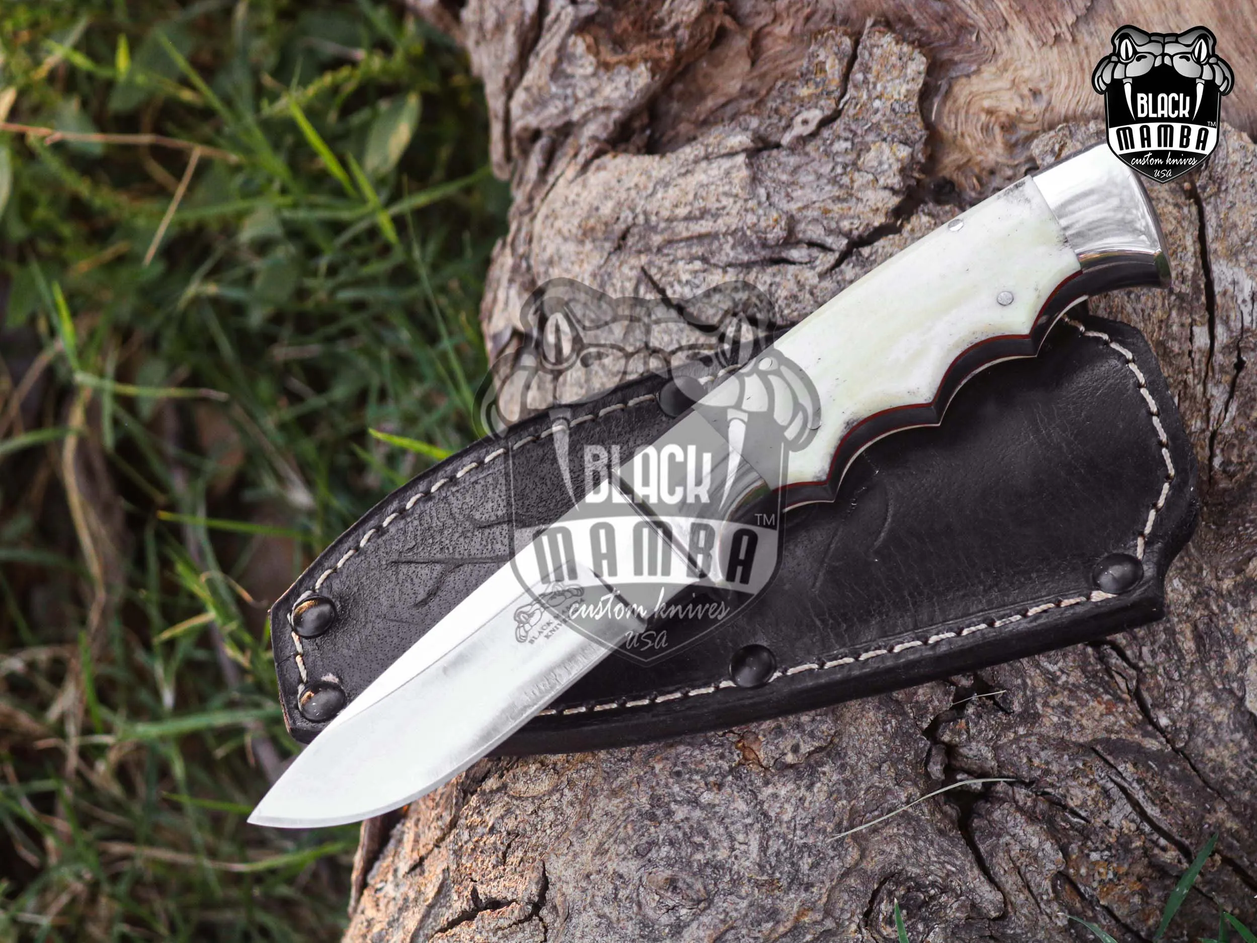 Bmk-UL-30 White Bear High End Handmade Steel Hunting Knife 4.4 Inches Blade Made in USA - view 8