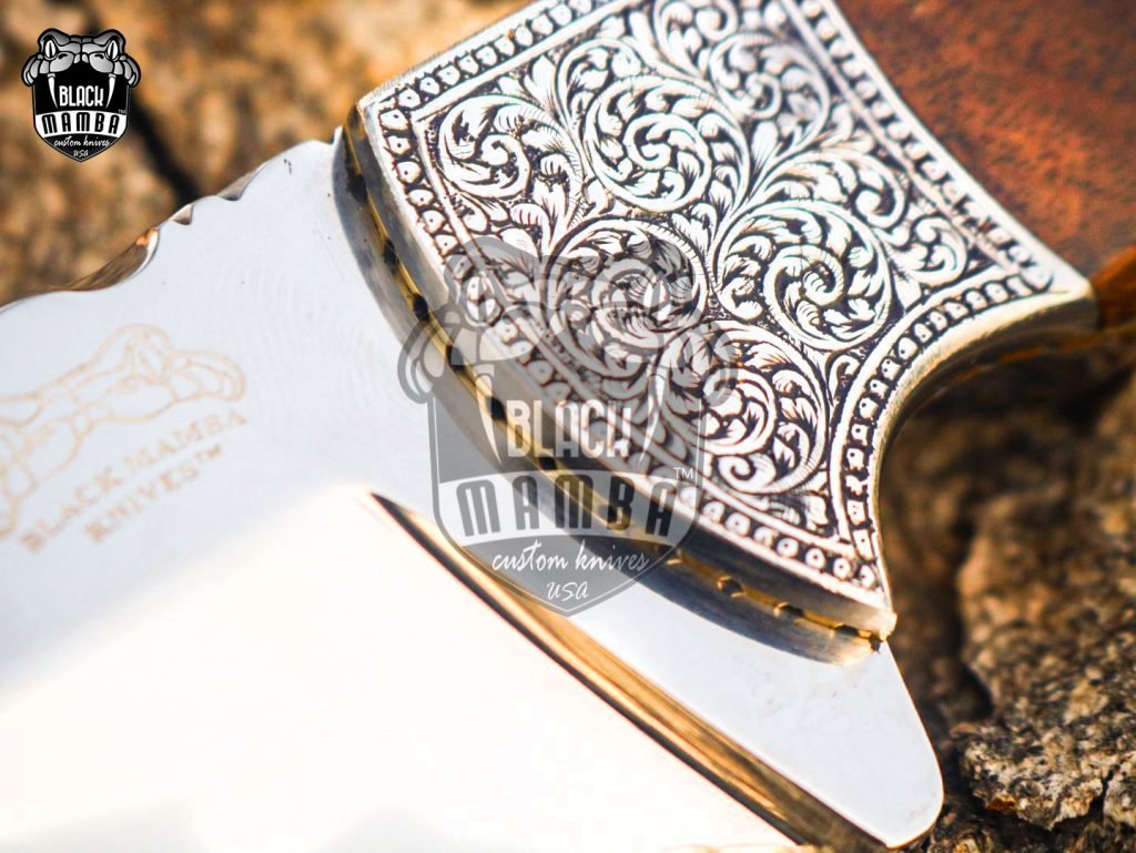 Bmk-UL-15 Gavial High End Handmade Engraved Steel Hunting Knife 4.6 inches Blade Made in USA - Image 4