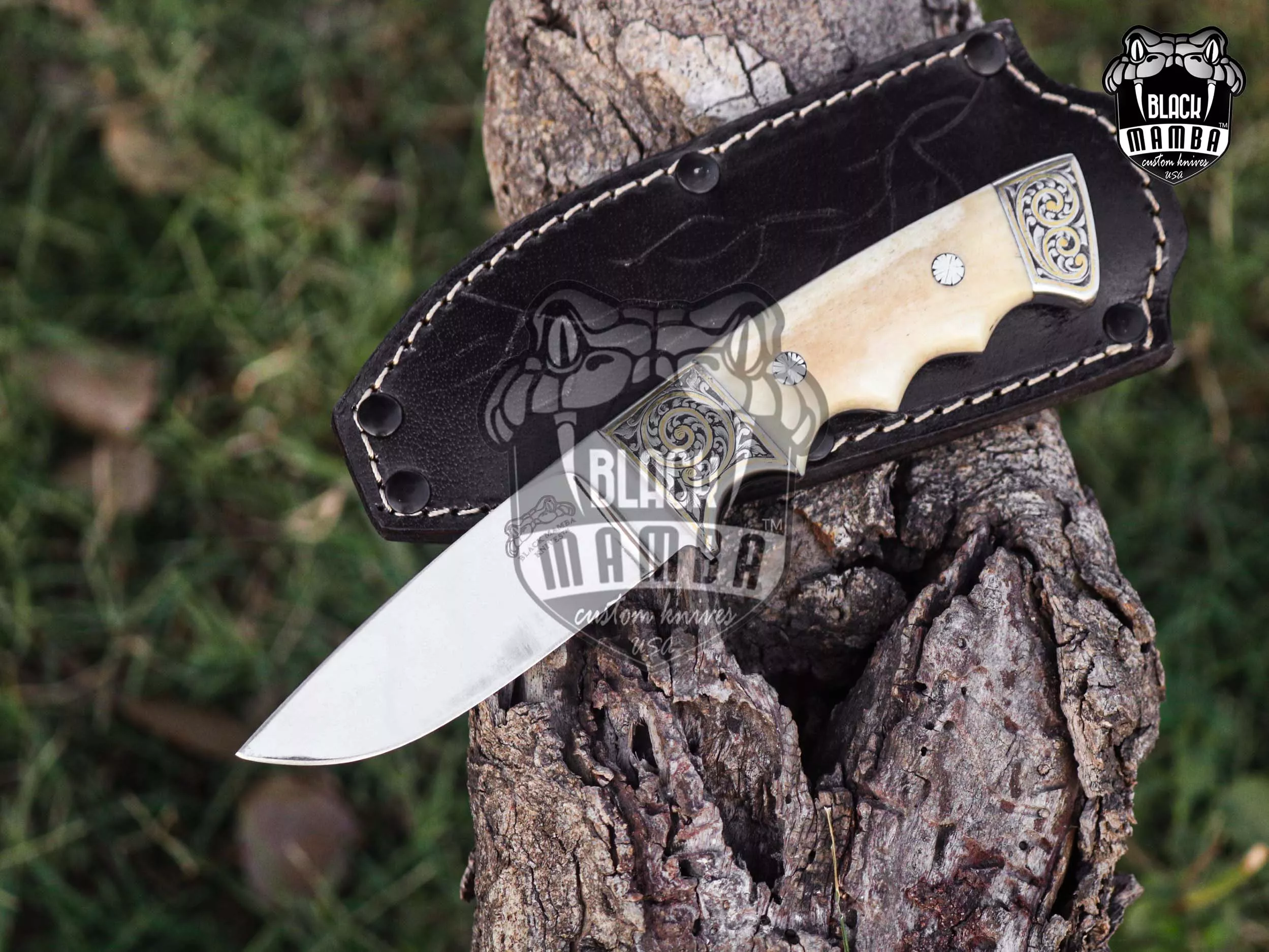 Koala - Damascus Hunting Knife, 8″ Overall