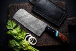 Black Panther Chef – Damascus Cleaver, 12" Overall, Wood Handle