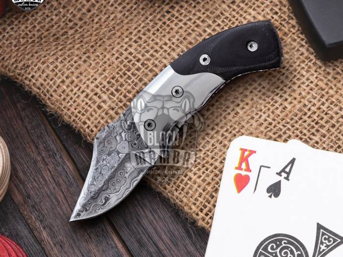 Bmk-VG 16 3" inches Closed Damascus Pocket Knife Damascus Hunting folding knife groomsmen gift USA made