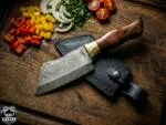 Bao Bao Cleaver - Damascus Cleaver, 11″ Overall, Wood Handle
