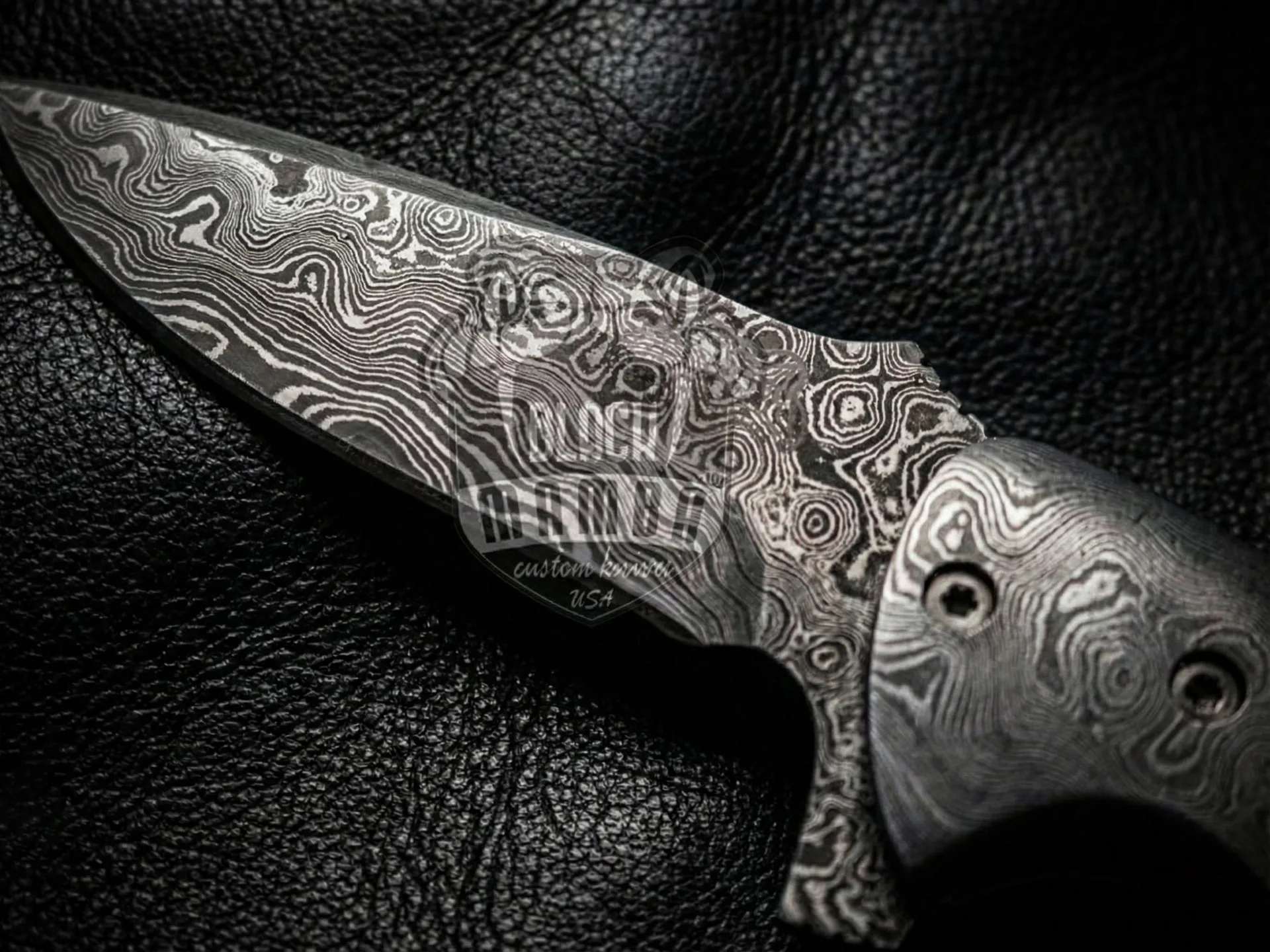Pearl Shell Handle – Damascus Folding Pocket Knife, 7″ Overall - view 11